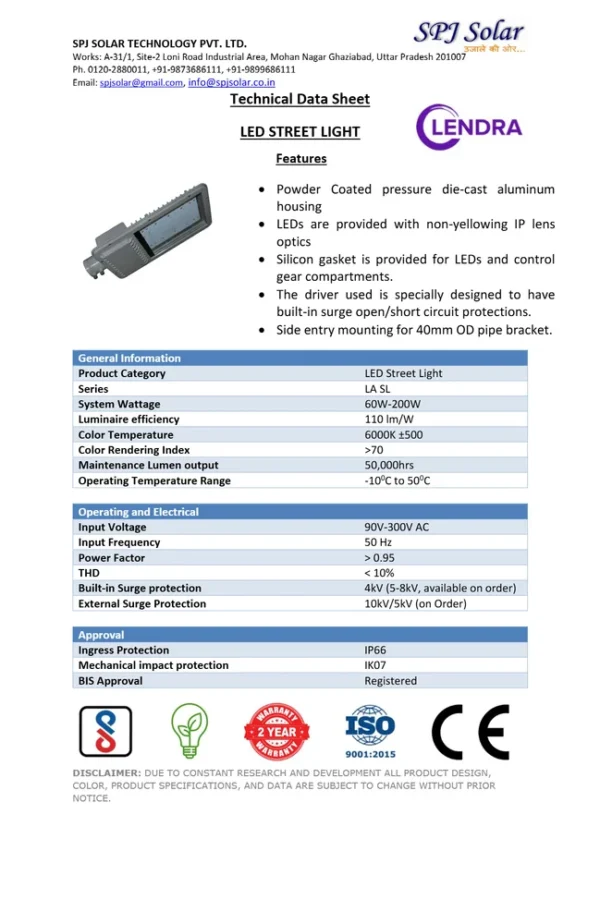 SPJ 50 Watt LED Street Light - Image 4